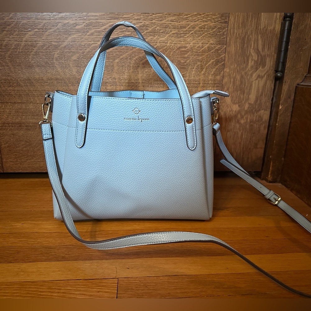 Nanette Lepore Vegan Leather Baby Blue Shoulder Bag